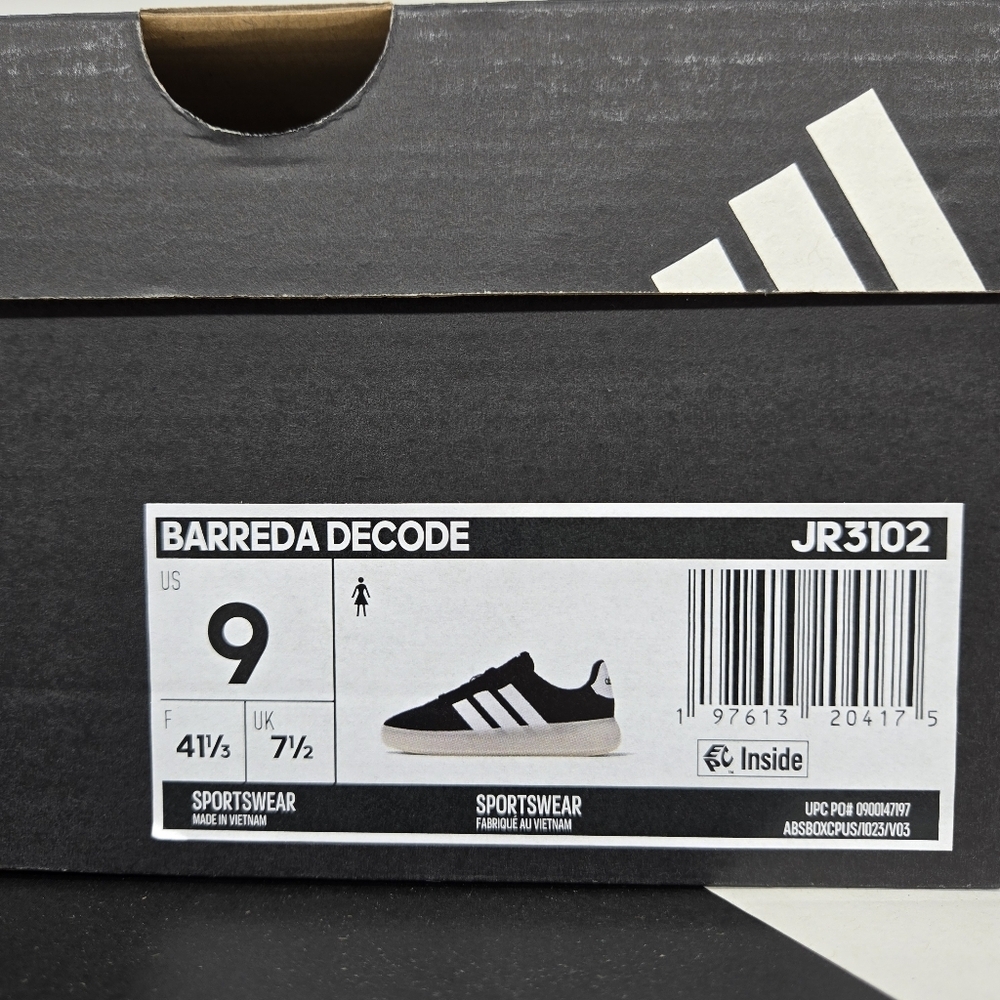 New Adidas Barreda Decode Core Black Cloud White Women's Shoes Size 9 - Picture 8 of 8
